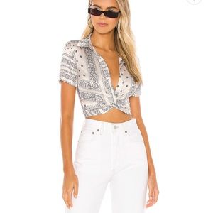 superdown jenela twist front shirt - XS